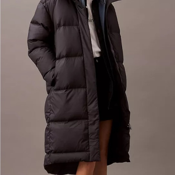 Calvin Klein Navy Puffer Coat - Picture 1 of 10